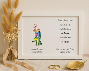Geschenk zur Hochzeit personalisiert mit Geld – Geldgeschenk für Brautpaar – Hochzeitsgeschenk individuell