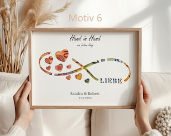 Hochzeitsgeschenk personalisiert Geldgeschenk Hochzeit Brautpaar Erinnerungsgeschenk mit Namen Bilderrahmen DIY Geschenkidee Hochzeit