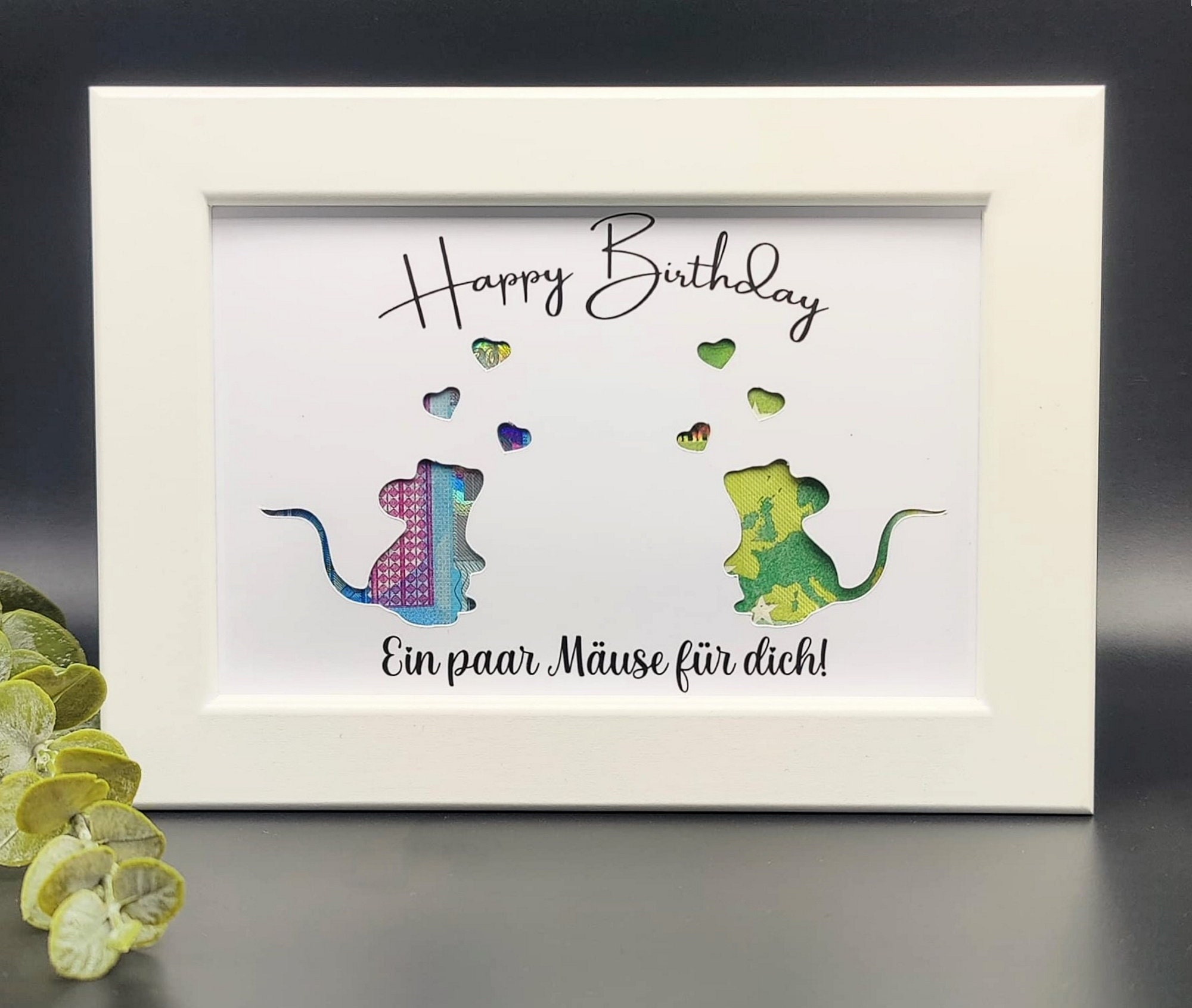 Geldgeschenk Geburtstag Wunscherfüller Geschenk zum verschenken zum Geburtstag Weihnachten Geld mit Bilderrahmen DinA6 13x18cm