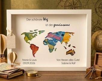 Geldgeschenk Hochzeit Personalisiertes Hochzeitsgeschenk Rahmen Bild mit Namen Geschenk zur Hochzeit für Brautpaar Originelles Geldgesch