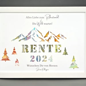 Ruhestand Geschenk personalisiert Geldgeschenk Rente Abschied Erinnerungsgeschenk mit Namen Bilderrahmen DIY Geschenkidee Pensionierung