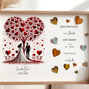 Geldgeschenk zur Hochzeit personalisiert Geschenk für Brautpaar Geld kreativ verpacken Hochzeitsgeschenk Bilderrahmen mit Namen