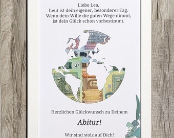 Abiturkarte mit emotionalem Text und Geldfach – Geschenkidee 2025 für Tochter oder Sohn