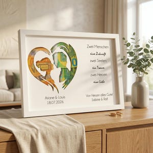 Personalisiertes Hochzeitsgeschenk Brautpaar, Geldgeschenk Hochzeit Holz mit Namen & Datum, Geschenk Verlobung Standesamt, Handmade Germany image 2