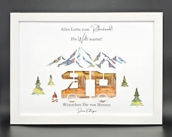 Ruhestand Geschenk personalisiert Geldgeschenk Rente Abschied Erinnerungsgeschenk mit Namen Bilderrahmen DIY Geschenkidee Pensionierung