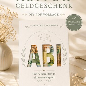 Abi Geldgeschenk PDF Abitur Geschenk Digitaler Download Vorlage zum Ausdrucken Abschluss Geschenk 2026