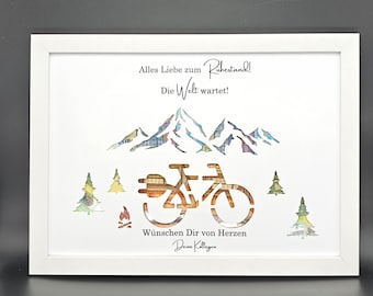 Ruhestand Geschenk personalisiert Geldgeschenk Rente Abschied Erinnerungsgeschenk mit Namen Bilderrahmen DIY Geschenkidee Pensionierung