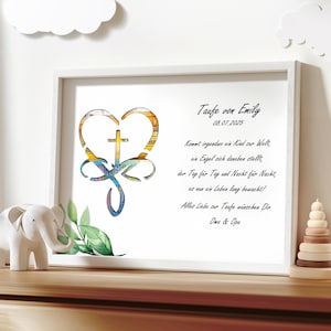 Taufgeschenk personalisiert Geldgeschenk Taufe Junge Mädchen Taufe Geschenkidee mit Namen Bilderrahmen DIY Erinnerungsgeschenk individuell