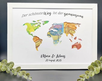 Hochzeit Geldgeschenk Individuelles Geschenk für Brautpaare zur Hochzeit Personalisiert mit Namen & Datum Hochzeitsgeschenk Geld