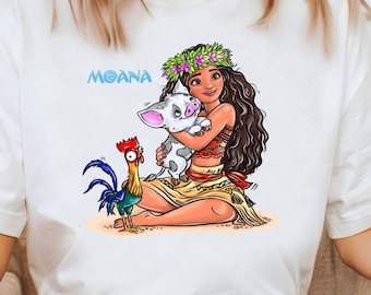 Disney Moana Shirt, Disney Moana 2 Movie Kids Shirt, Princess Moana with Heihei Pua Tee, Disney Moana Trip Shirt, Disney Vacation Girl Shirt