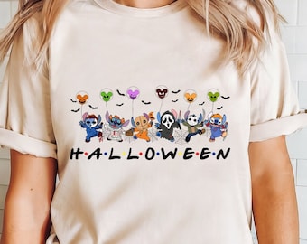 Halloween Stitch with Mickey Balloon Shirt, Ghost Stitch Kids Shirt, Disney Cute Mummy Stitch Boy Shirt, Halloween Group Tee, Treat or Trick