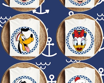 Disney Cruise Mickey and Co Character Matching Kids Shirts, Mickey Minnie Daisy Donald Goofy Pluto Family Vacation Shirt, Disneyland Toddler