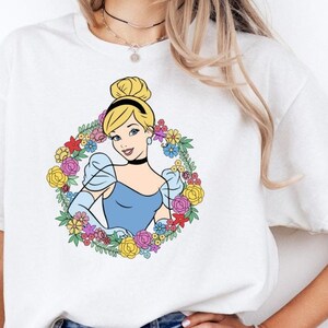 Princess Cinderella with Flowers Shirt, Disney Cinderella Kids Shirt, Fairy Magical Tee, Disney Family Tee, Disney Trip Tee, Disney Princess