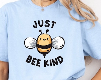 Camiseta para niños Just Bee Kind Bee, linda camiseta para amantes de los animales, divertida camiseta para niños, camiseta para grupos familiares, camiseta para niñas y niños con animales, camiseta Bee Kind para niños pequeños