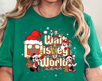 Camiseta navideña de Mickey y sus amigos de Walt Disney World, camiseta infantil de feliz año nuevo de Disney Mickey and Co, vacaciones en Disneyland, familia a juego
