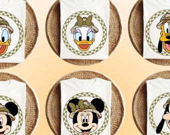 Disney Safari Mickey and Friends Character Matching Shirts, Mickey Minnie Daisy Donald Goofy Pluto Family Shirt, Animal Kingdom Kids Shirt