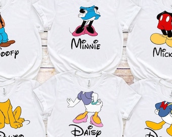 Camiseta infantil a juego de Mickey y sus amigos de Disney, camiseta para niños pequeños sin cabeza de Mickey, Minnie, Donald, Daisy, Goofy y Pluto, camiseta para viaje familiar a Disneyland