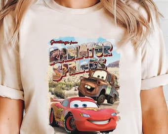 Disney Lightning McQueen and Mater Kids Shirt, Disney Greetings From Radiator Spring Cars Shirt, Disney Cars Movies Boy Tee, Disney Trip Tee