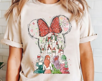Christmas Princess Shirt, Christmas Minnie Shirt, Christmas Best Friends Shirt, Disney Princess Shirt, Disneyland Christmas Tee, Couple Tee