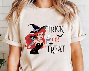Halloween Ariel Mermaid Cotton T-Shirt, Trick or Treat Shirt