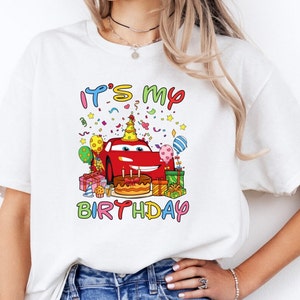 Birthday Shirt, Disney McQueen Shirt, Lightning McQueen Birthday Shirt, Disney Cars Tee, Birthday Group Shirt, Disneyland Birthday Shirt bild 1