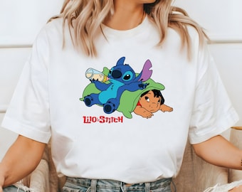 Stitch And Lillo Kids Shirt, Disney Baby Stitch Lillo Baby Shirt, Cartoon Family Shirt, Disney Stitch Lillo Boy Tee, Disneyland Vacation Tee