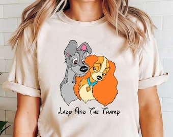 Camiseta infantil de La dama y el vagabundo, camiseta para bebé de la película Disney Lady, camiseta para amantes de los perros de Disney, camiseta de viaje a Disneyland, camiseta familiar de Disney, linda dama