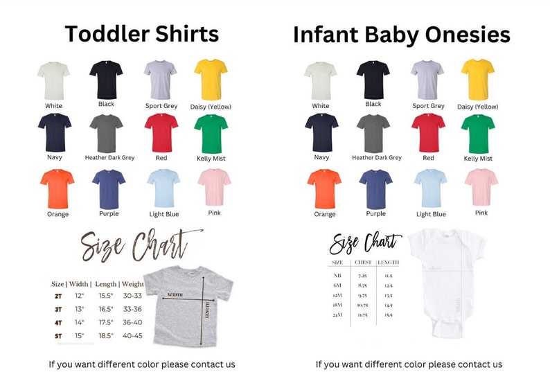 Puede incluir: Una tabla de tallas para camisetas de ni&ntilde;os peque&ntilde;os y bodies de beb&eacute;. La tabla muestra los diferentes tama&ntilde;os disponibles para cada tipo de prenda, junto con el ancho, la longitud y el peso correspondientes. La tabla tambi&eacute;n incluye una representaci&oacute;n visual de una camiseta de ni&ntilde;o peque&ntilde;o con las medidas etiquetadas.