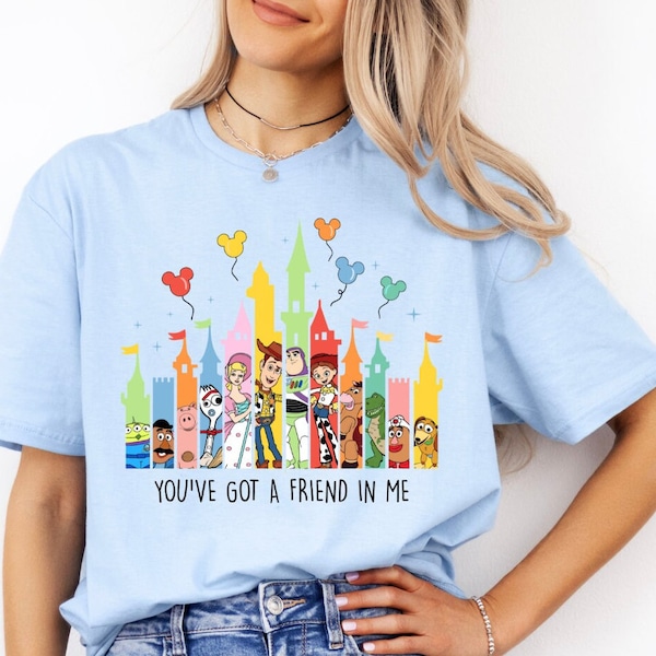 Tienes un amigo en mí camisa de Toy Story, camisa de Toy Story y amigos, camisa de Disney Toy Story, camisa de Toy Story de vacaciones de Disneyland, Buzz