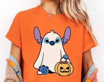 Ghost Stitch Shirt, Halloween Stitch Shirt, Disney Stitch Shirt, Trick or Treat Shirt, Halloween Tee, Stitch Shirt, Halloween Party Shirt