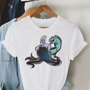 Ursula with Flotsam Woman Shirt, Disney Dark Fairy Woman Shirt, The Little Mermaid Shirt, Disney Trip Tee, Disney Bad Queen Princess Ariel
