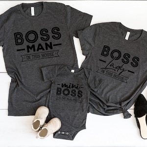 Boss Man Boss Lady Mini Boss Family Shirts, Family Matching Shirts, The Boss, Boss Baby, Matching Mom Dad and Kids Shirts, Family Pictures