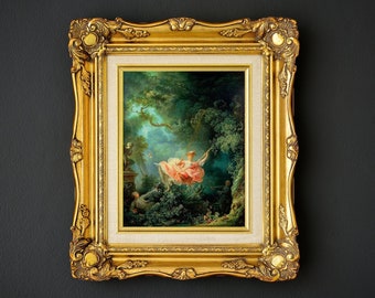 The Swing Rococo Print- Jean-Honore Fragonard, The Happy Accidents of the Swing, 1767 - L'escarpolette - Vintage Painting, Baroque Style Art