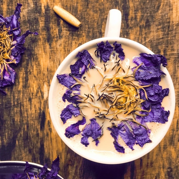 100% Organic Whole Blue Lotus Flowers, Premium Nymphaea Caerulea - No Additives or Chemicals | Egyptian Blue Lotus Tea For Lucid Dreams