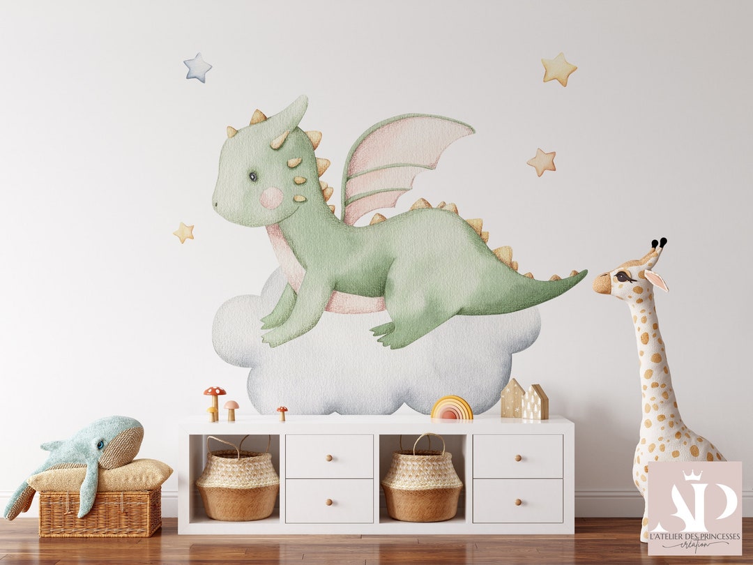 Dragon Wallpaper – Children's Dragon Wallpaper – Custom Kids Room Mural ...