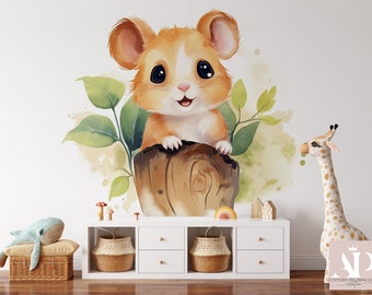 Papier peint intissé petit Hamster pour chambre d'enfant, bébé, garçon, différentes tailles possible, personnalisation