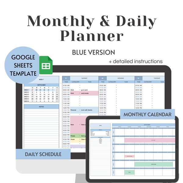 Monthly Task Calendar Etsy