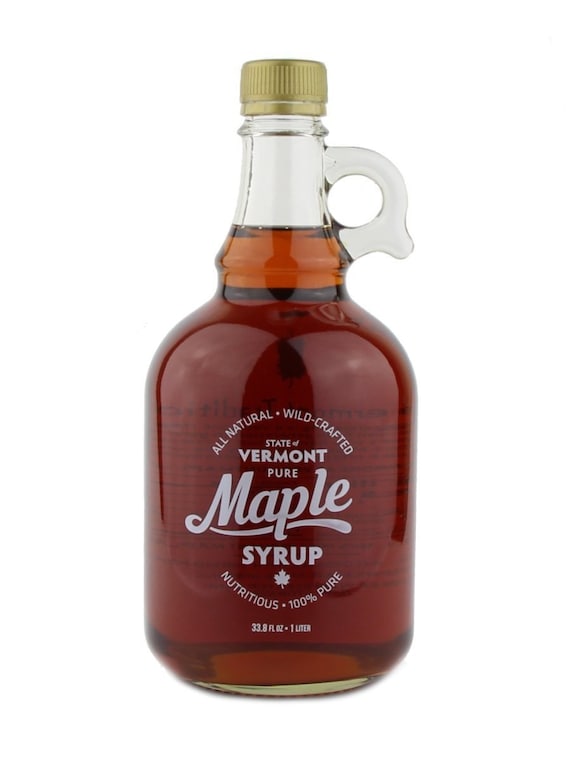 Dark Robust Organic Vermont Maple Syrup in Glass Bottles