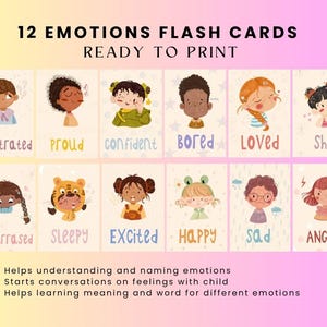 Schede didattiche stampabili sulle emozioni per bambini - Tabella dei sentimenti e attività di riconoscimento delle emozioni