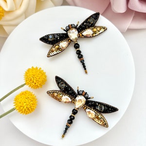 Hand-embroidered brooch ‘’Dragonfly&quot;