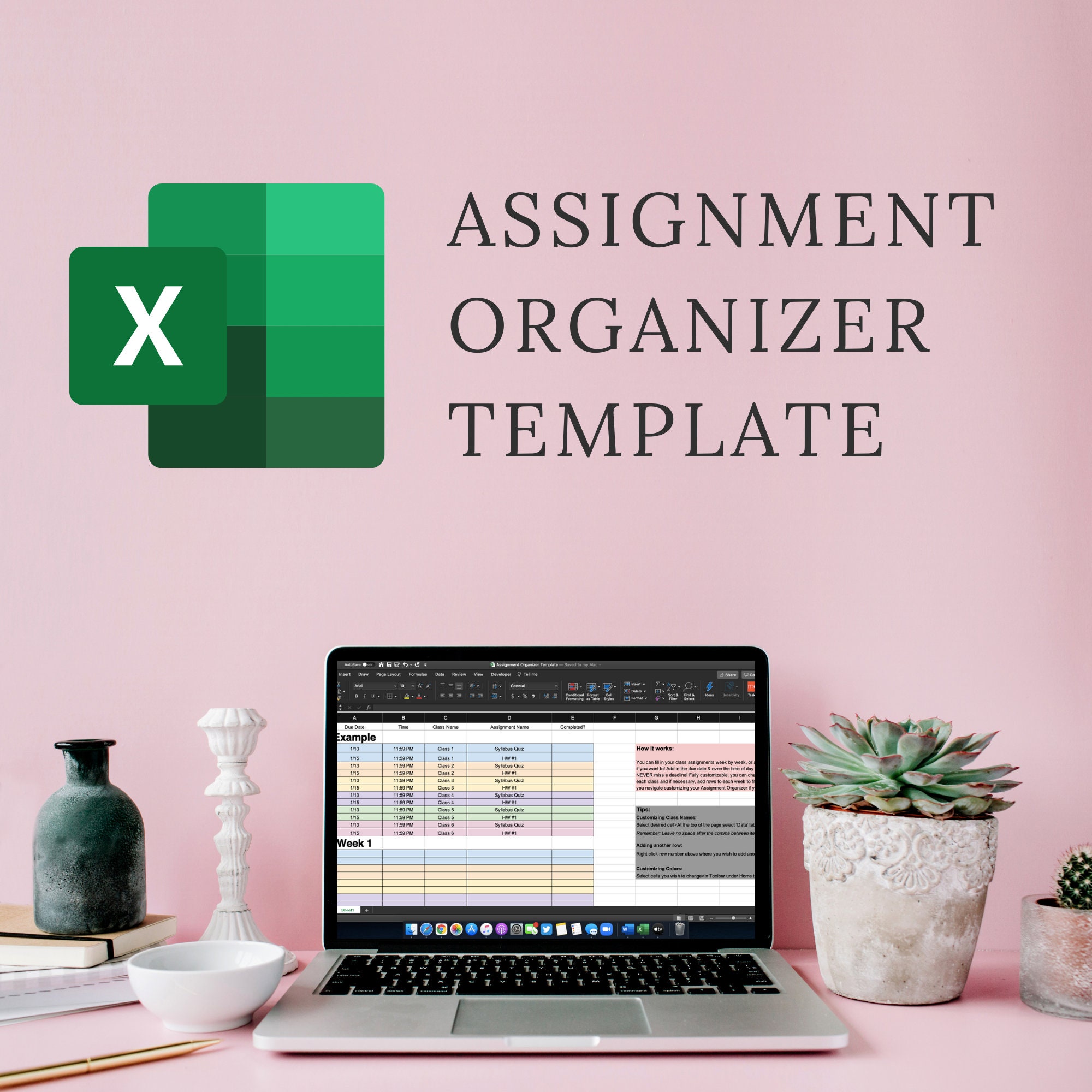 Assignment Organizer Template - Etsy