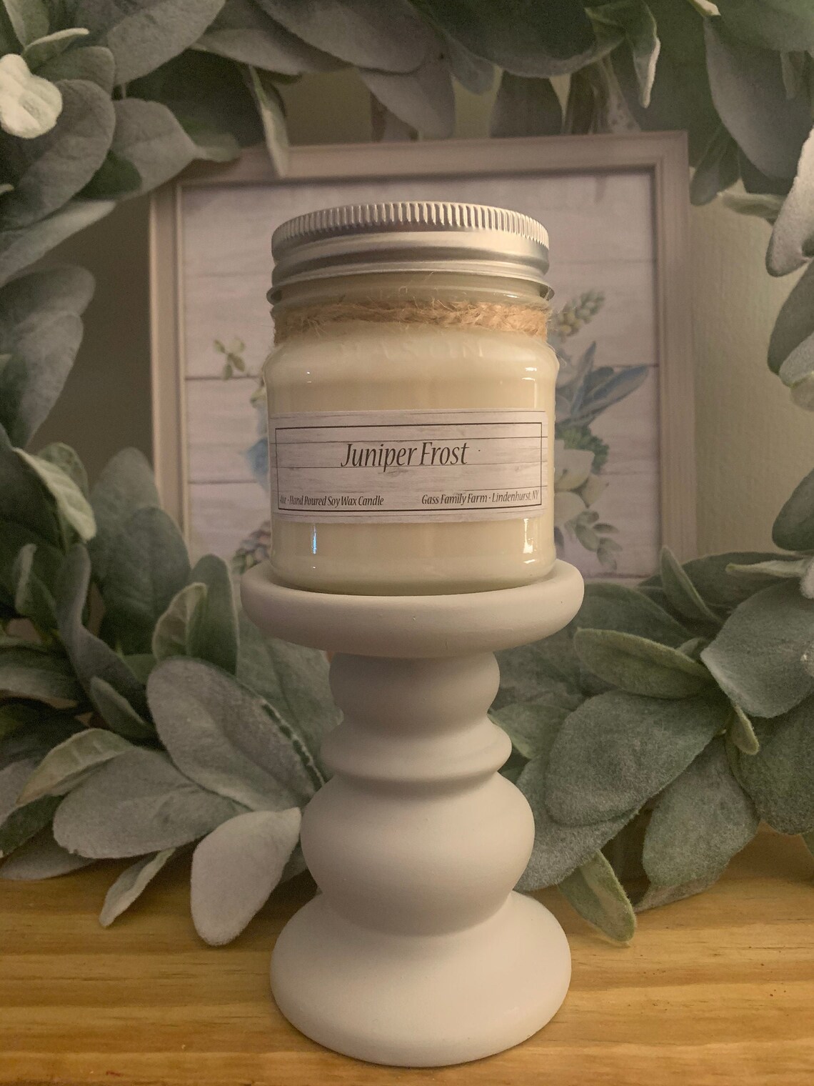 Juniper Frost 8oz Soy Candle Etsy