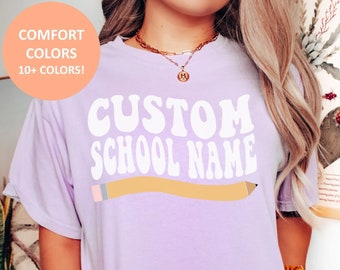 Custom Teacher Shirts Custom School Shirt Teacher Team Shirts, Custom School Spirit Tee Personalized Elementary Tee Custom Teacher Name Gift