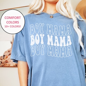 Retro Boy Mama Shirt, Trendy Comfort Colors Boy Mama Shirt for Moms Mother's Day Gifts for Boy Mama Mom of Boys New Boy Mama Gifts Tee