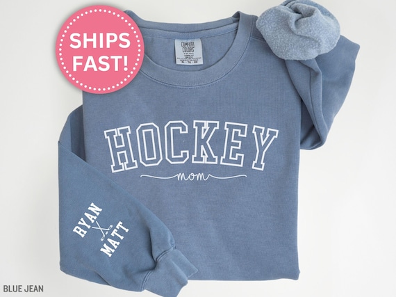Hockey Mom Sweatshirt, Custom Hockey Mom Crewneck Gifts for Hockey Mom Sweatshirt for Mother's Day for Hockey Mom Personalized (KC0178)