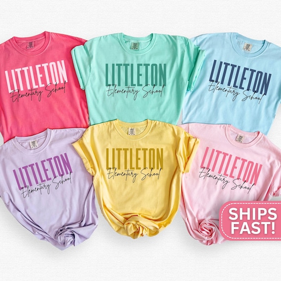 Custom School Name Shirt Personalized Teacher T-Shirt Comfort Colors Back to School Shirt for Teacher Matching Teacher Shirts (KC0263)
