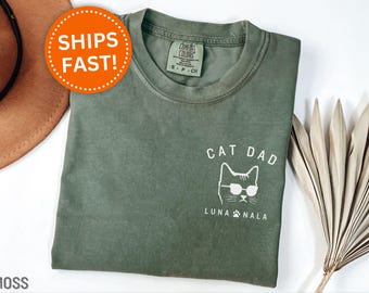 Custom Cat Dad Shirt, Cat Dad T-Shirt Gifts for Cat Dad Personalized Cat Dad Gifts for Father&#39;s Day for Cat Dad Tee Cat Dad Gift (KC0366)