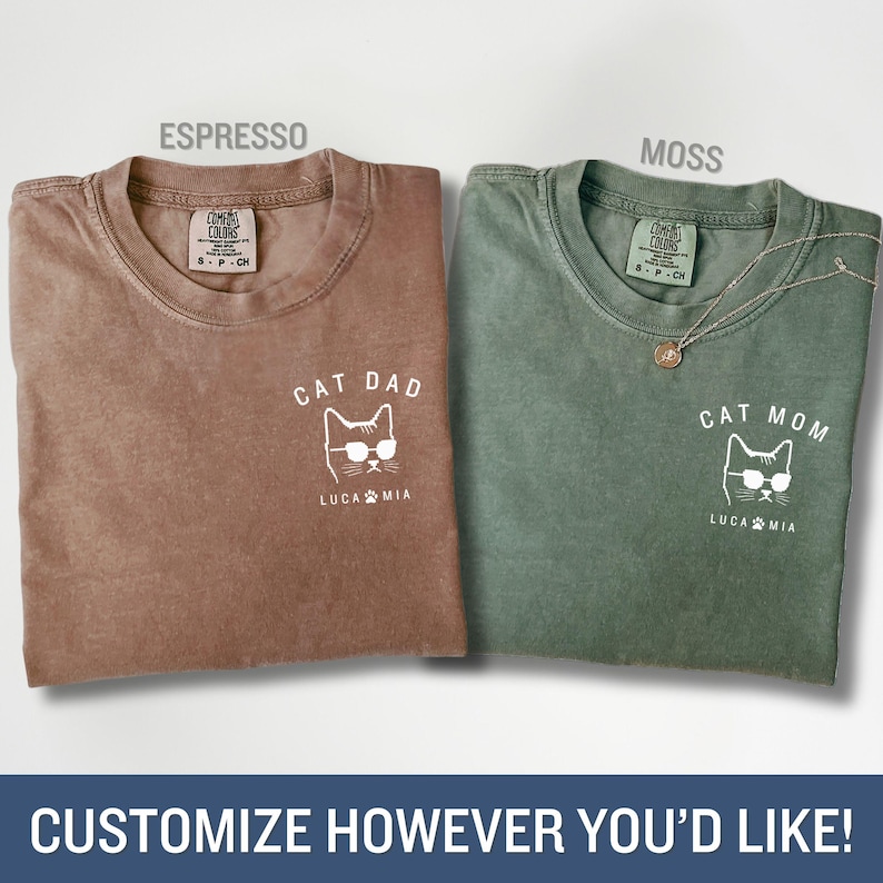 Custom Cat Dad Shirt, Cat Dad T-Shirt Gifts for Cat Dad Personalized Cat Dad Gifts for Father's Day for Cat Dad Tee Cat Dad Gift (KC0366) image 3
