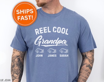 Reel Cool Grandpa Shirt, Custom Fishing Grandpa Shirt Grandpa Fishing Gift for Father's Day Gift for Fishing Grandpa Fishing Gift (KC0375)