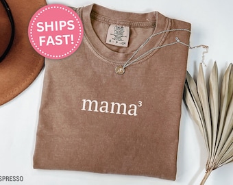 mama/3 Mama of 3 Comfort Colors Shirt, Personalized Mama of Three Shirt